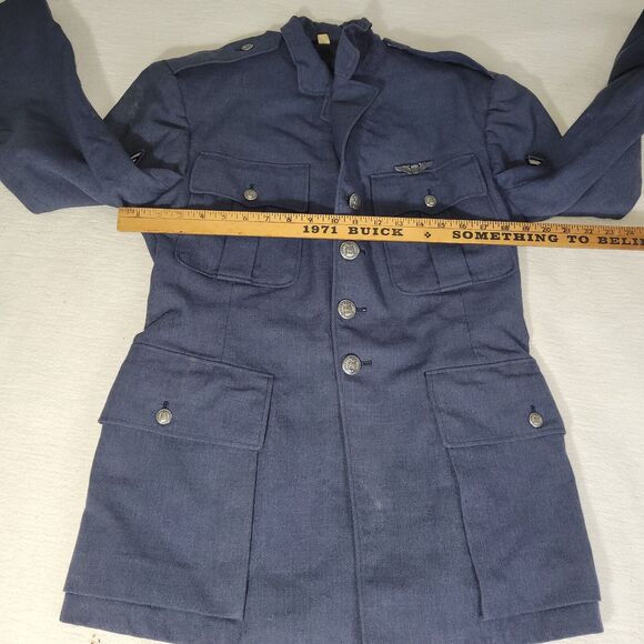 Vintage Military Coat Sz 41 Air Force Blue Dress Uniform Wool Polyester USAF AF - Picture 10 of 16